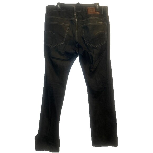 G-STAR RAW 3301 Men’s BLACK/GRAY Slightly Distressed Straight Leg Jeans 36 X 34 - Picture 8 of 15